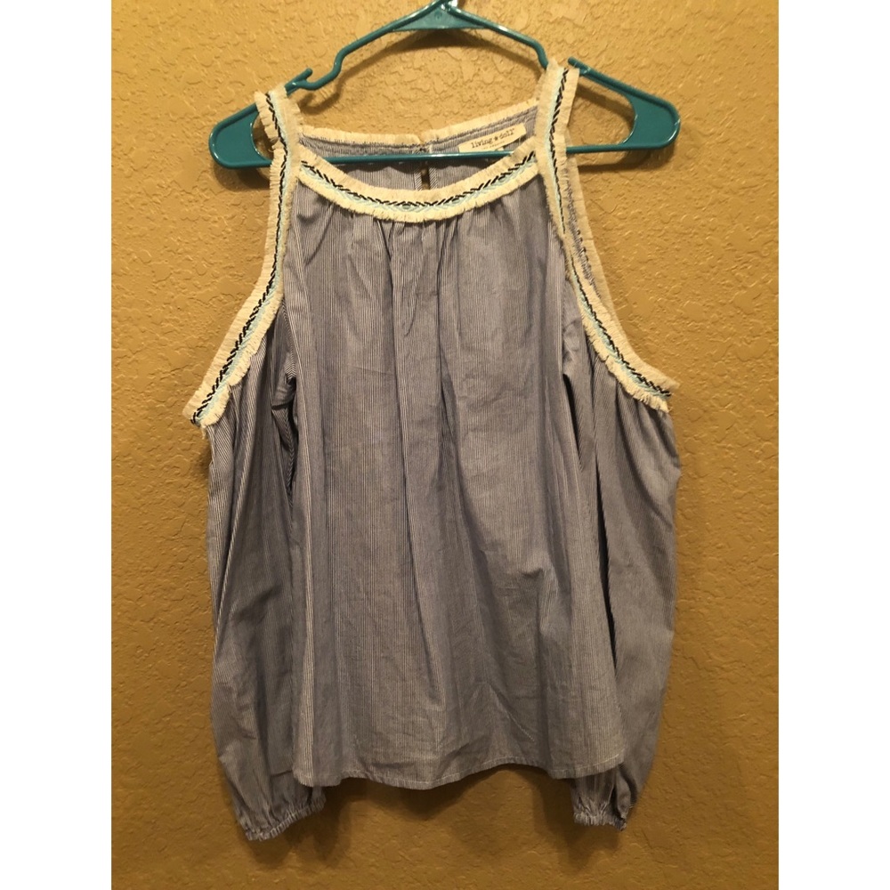 Striped Cold Shoulder Blouse